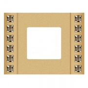 Рамка на 1 пост, гор/верт. с кристаллами, цвет real gold