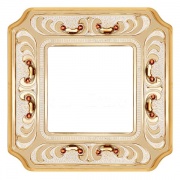 Рамка на 1 поста, гор/верт с кристаллами, цвет gold white patina