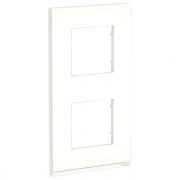 Рамка Unica Pure 2 поста вертикальная, матовое стекло/белый