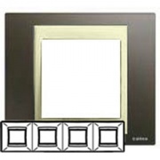 Рамка Unica хамелеон 4 поста горизонтальная какао/бежевая