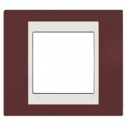 Рамка Unica хамелеон 1 пост гранат/белая