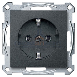 Розетка c/з Merten System M Антрацит