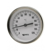 Термометр биметаллический аксиальный WATTS F+R801 OR - 1/2" (D-80 мм, шкала 0-160°C, гильза 50 мм)