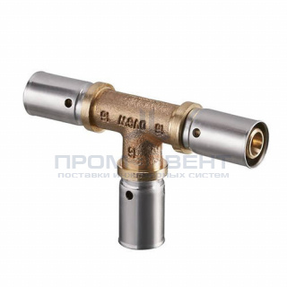 Тройник Oventrop Cofit P - 63x6.0 (прессовой, латунь)