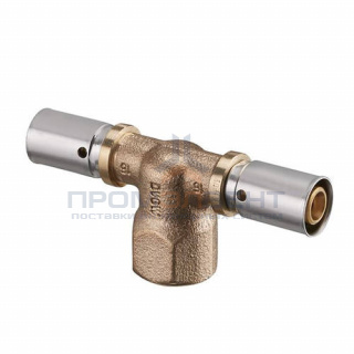 Тройник с переходом на внутреннюю резьбу Oventrop Cofit P - 32x3.0 x 1/2" (прессовой, бронза)