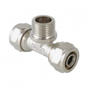 Тройник с переходом на наружную резьбу VALTEC VTm.333 - 32 x 1" (винтовой, для металлопласт.труб)