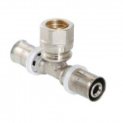 Тройник с переходом на обжимное соединение VALTEC VTm.233.I - 20 x 15 x 16 (прессовой, для м/п труб)