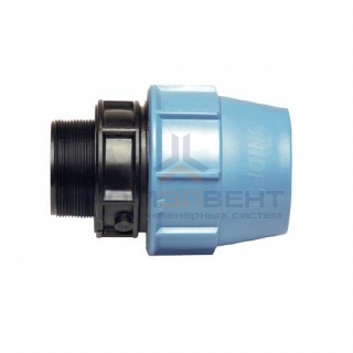 Переход на наружную резьбу UNIDELTA 1003 - 110 x 4" (винтовой, для труб ПНД, резьба пластиковая)