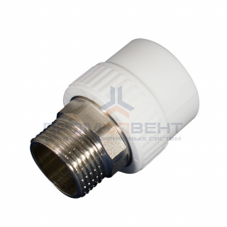 Переход на наружную резьбу под ключ KALDE - 32 x 1" (для полипропиленовых труб, цвет белый)