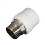 Переход на наружную резьбу под ключ KALDE - 90 x 3" (для полипропиленовых труб, цвет белый)