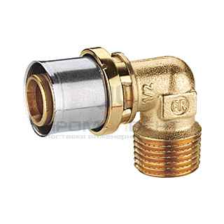 Переход на наружную резьбу угловой Giacomini RM127 - 16x2.0 x 1/2" (прессовой, для металлопл.труб)