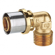 Переход на наружную резьбу угловой Giacomini RM127 - 20x2.0 x 3/4" (прессовой, для металлопл.труб)