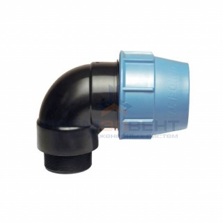 Переход на наружную резьбу угловой UNIDELTA 1008 - 90 x 3" (для труб ПНД, резьба пластиковая)