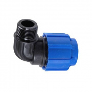 Переход на наружную резьбу угловой Политэк - 40 x 1" (винтовой, для труб ПНД)