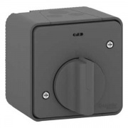 Выключатель с таймером (реле времени) IP55 накладной монтаж Mureva Styl Schneider Electric Антрацит