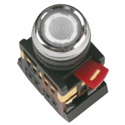 Кнопка ABLFS-22 белый d22мм неон/240В 1з+1р ИЭК